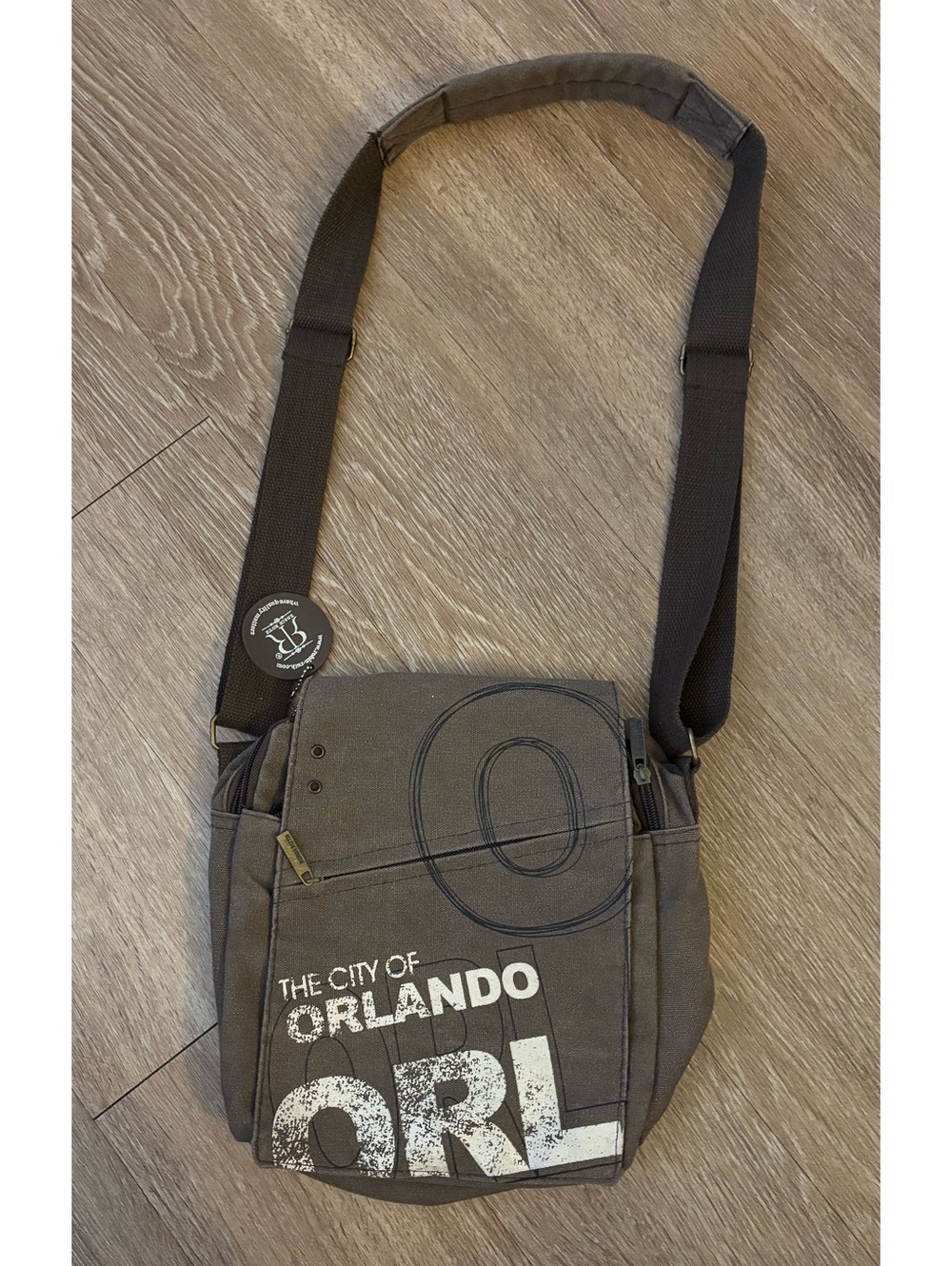 Robin Ruth "The City of Orlando" Distressed Canvas Crossbody Messenger Bag D16